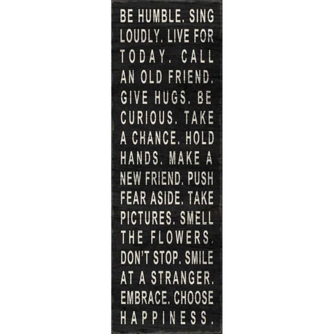 Be Humble White Modern Wood Framed Art Print by SD Graphics Studio