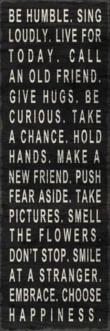 Be Humble White Modern Wood Framed Art Print with Double Matting by SD Graphics Studio