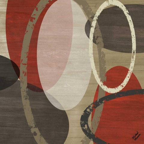 Elastic Red I White Modern Wood Framed Art Print by Marcon, Michael