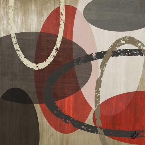 Elastic Red II Black Modern Wood Framed Art Print with Double Matting by Marcon, Michael