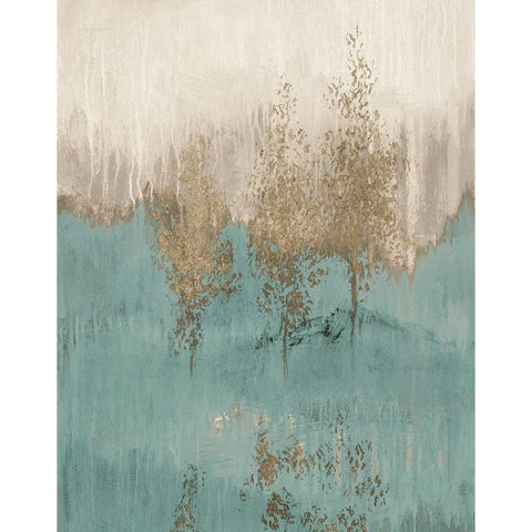 Through The Gold Trees Abstract I Black Modern Wood Framed Art Print with Double Matting by Loreth, Lanie