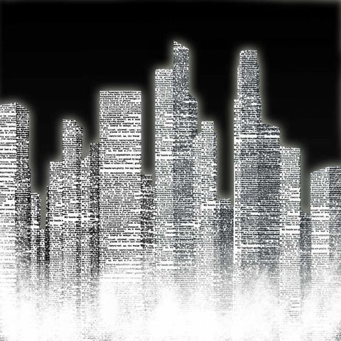 Black and White City I White Modern Wood Framed Art Print by Studio, Sd Graphics