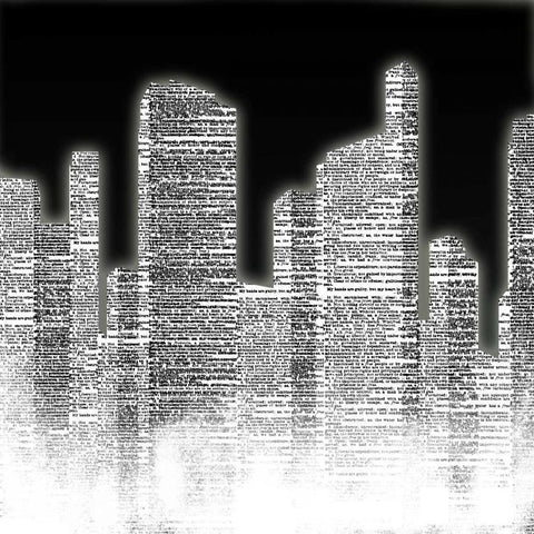 Black and White City II Black Modern Wood Framed Art Print by Studio, Sd Graphics