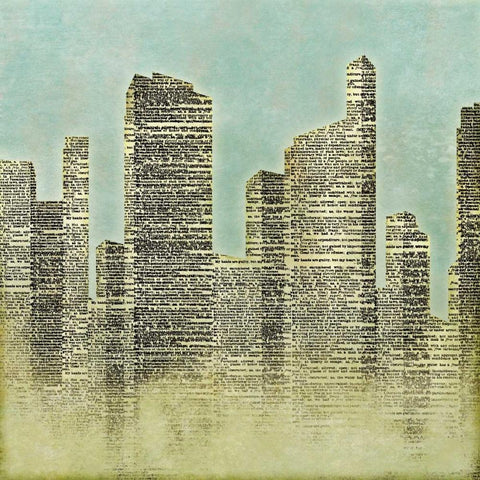 The City II White Modern Wood Framed Art Print by SD Graphics Studio