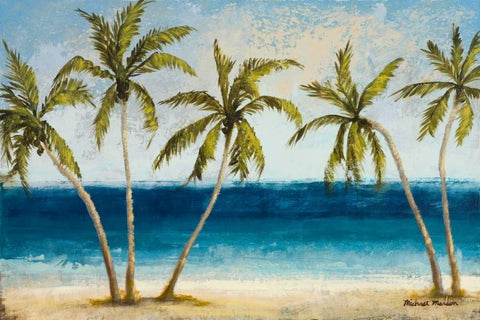 Atlantic Daydream I White Modern Wood Framed Art Print with Double Matting by Marcon, Michael