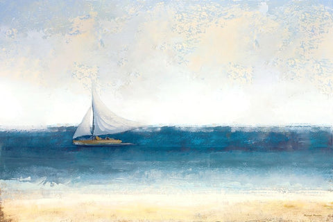 Atlantic Sailing Black Ornate Wood Framed Art Print with Double Matting by Marcon, Michael