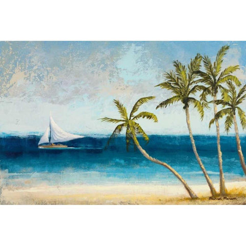 Atlantic Daydream II White Modern Wood Framed Art Print by Marcon, Michael