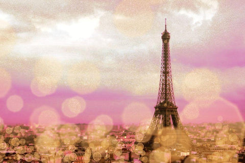 Paris Sparkles Black Ornate Wood Framed Art Print with Double Matting by Navas, Emily