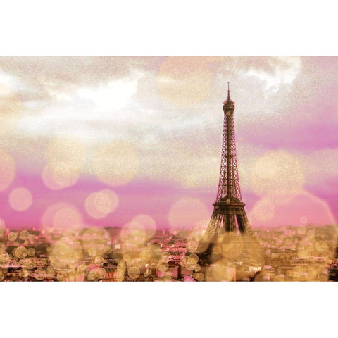 Paris Sparkles Black Modern Wood Framed Art Print by Navas, Emily