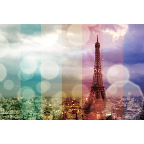 Paris in Lights Black Modern Wood Framed Art Print by Navas, Emily