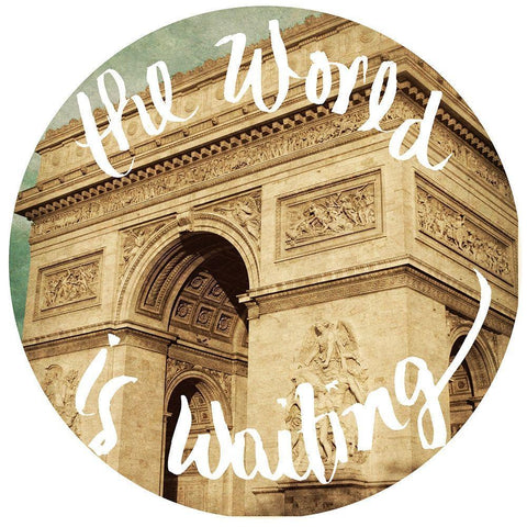 The World Is Waiting White Modern Wood Framed Art Print with Double Matting by Navas, Emily