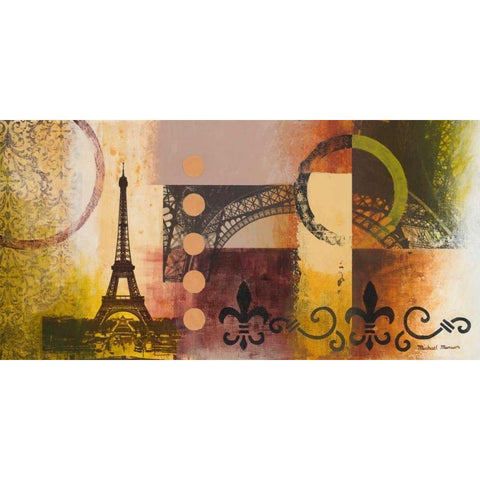 Eiffel I Black Modern Wood Framed Art Print with Double Matting by Marcon, Michael