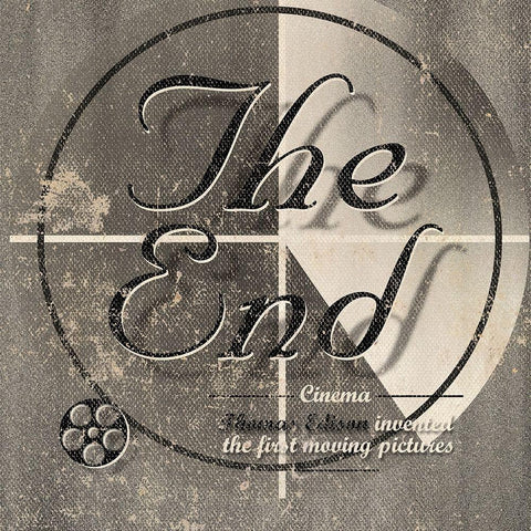 The End White Modern Wood Framed Art Print with Double Matting by Sd Graphics Studio