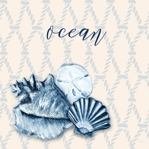 Ocean Waves I White Modern Wood Framed Art Print with Double Matting by Hakimipour, Tiffany