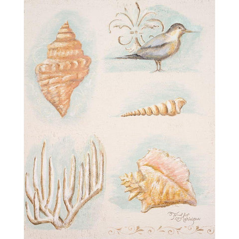 Sandy Shore II Black Modern Wood Framed Art Print by Hakimipour, Tiffany