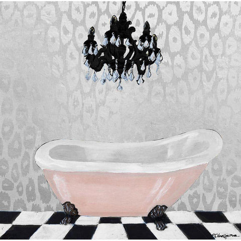 Rose Gold Bath II Black Modern Wood Framed Art Print with Double Matting by Hakimipour, Tiffany