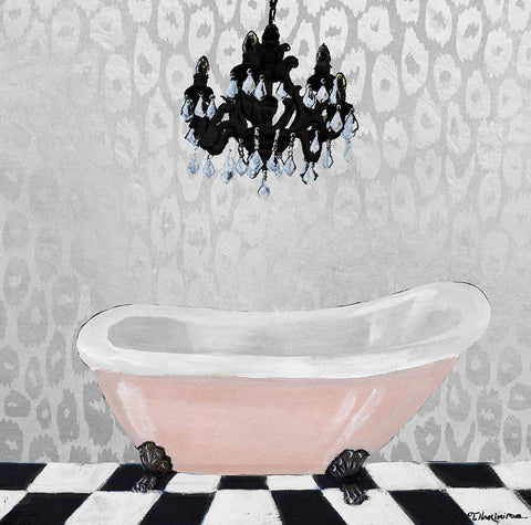 Rose Gold Bath II Black Ornate Wood Framed Art Print with Double Matting by Hakimipour, Tiffany