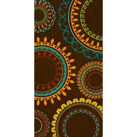 New Suzani Panel II Black Modern Wood Framed Art Print with Double Matting by SD Graphics Studio