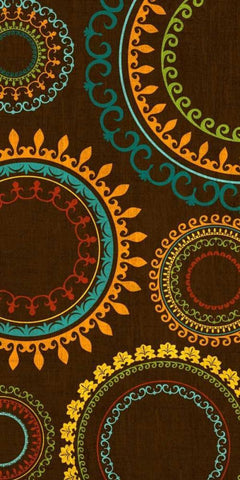 New Suzani Panel II Black Ornate Wood Framed Art Print with Double Matting by SD Graphics Studio