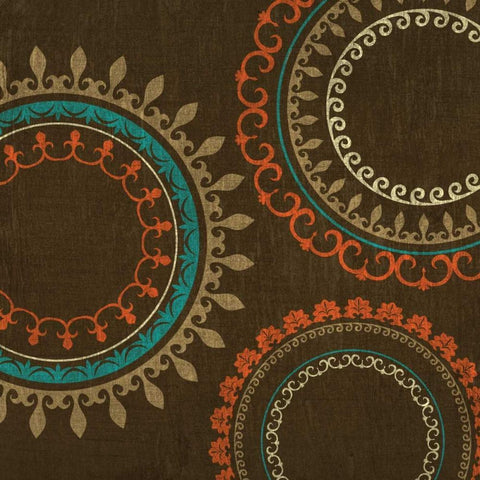 Chocolate Suzani II Black Ornate Wood Framed Art Print with Double Matting by Studio, Sd Graphics