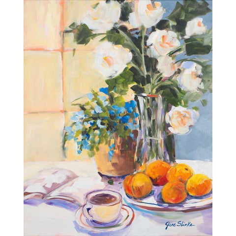 Morning Rose I White Modern Wood Framed Art Print by Slivka, Jane