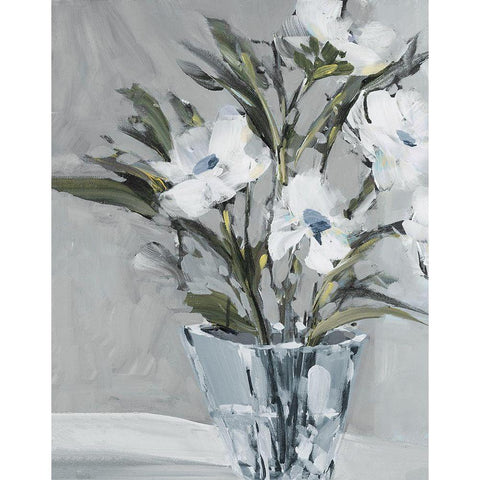 Evening Flowers Black Modern Wood Framed Art Print by Slivka, Jane