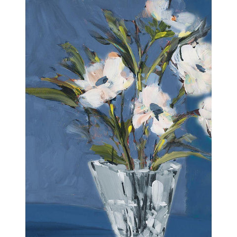 Evening Roses White Modern Wood Framed Art Print by Slivka, Jane