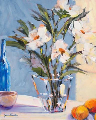 Morning Rose II White Modern Wood Framed Art Print with Double Matting by Slivka, Jane