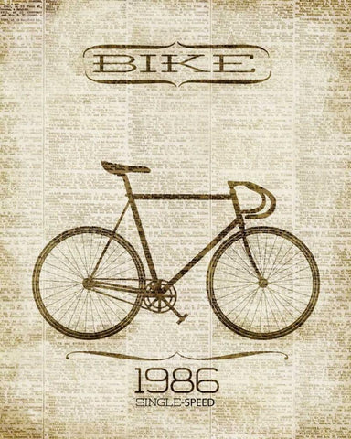 Bike 1986 Black Ornate Wood Framed Art Print with Double Matting by Studio, Sd Graphics