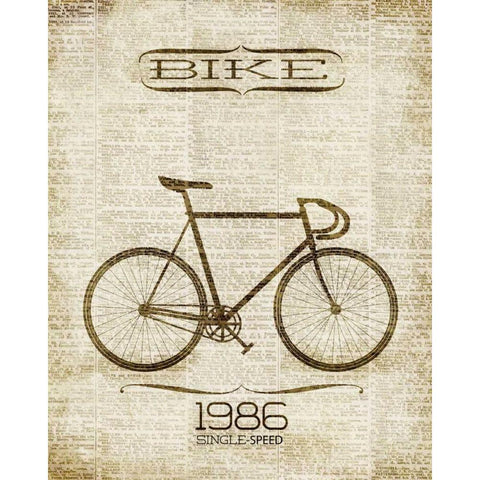 Bike 1986 Black Modern Wood Framed Art Print by Studio, Sd Graphics