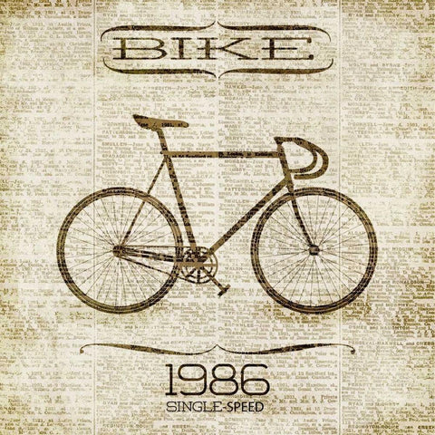 Bike 1986 Gold Ornate Wood Framed Art Print with Double Matting by Studio, Sd Graphics