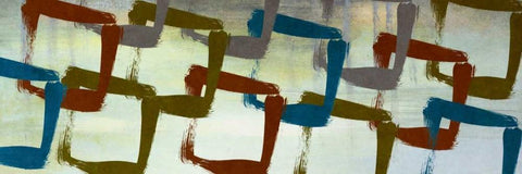 Abstract Squared I Black Ornate Wood Framed Art Print with Double Matting by Marcon, Michael