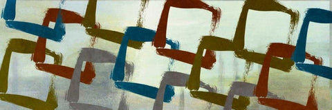 Abstract Squared II Black Ornate Wood Framed Art Print with Double Matting by Marcon, Michael