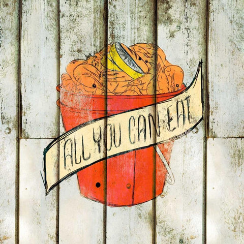 All You Can Eat Black Modern Wood Framed Art Print with Double Matting by SD Graphics Studio