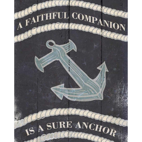 Anchor I White Modern Wood Framed Art Print by SD Graphics Studio