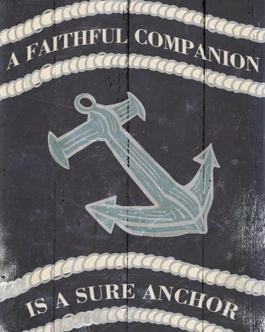 Anchor I Black Ornate Wood Framed Art Print with Double Matting by SD Graphics Studio