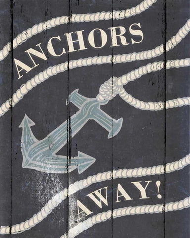 Anchor II White Modern Wood Framed Art Print with Double Matting by SD Graphics Studio
