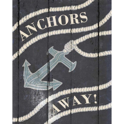 Anchor II Black Modern Wood Framed Art Print by SD Graphics Studio