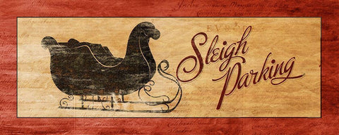 Sleigh Parking Black Ornate Wood Framed Art Print with Double Matting by SD Graphics Studio