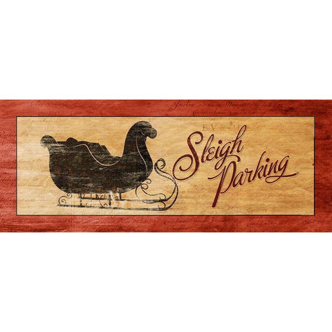 Sleigh Parking Gold Ornate Wood Framed Art Print with Double Matting by SD Graphics Studio