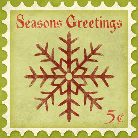 Holiday Stamp I Black Modern Wood Framed Art Print by SD Graphics Studio