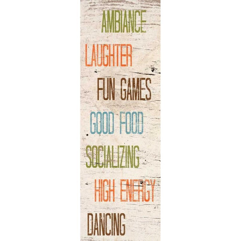 Social I White Modern Wood Framed Art Print by SD Graphics Studio