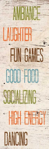 Social I Black Ornate Wood Framed Art Print with Double Matting by SD Graphics Studio