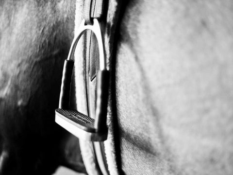 Horseback Riding II White Modern Wood Framed Art Print with Double Matting by Bryant, Susan