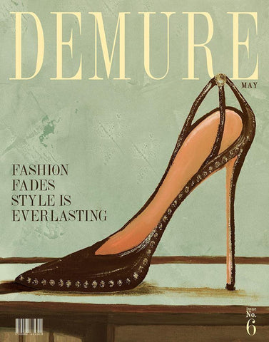 Demure Magazine White Modern Wood Framed Art Print with Double Matting by Ritter, Gina