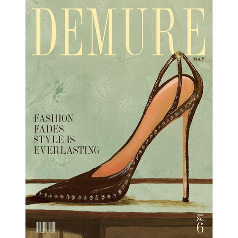 Demure Magazine Black Modern Wood Framed Art Print by Ritter, Gina