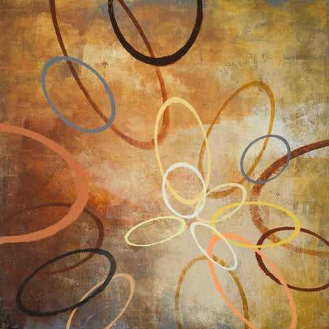 Oxide Burst II Black Modern Wood Framed Art Print with Double Matting by Marcon, Michael