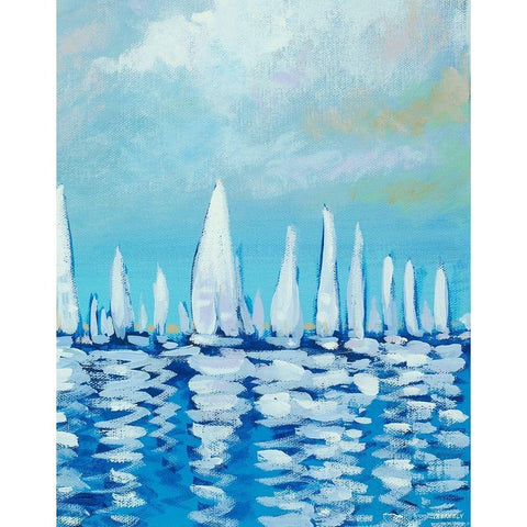 Sailing I White Modern Wood Framed Art Print by Meneely, Dan
