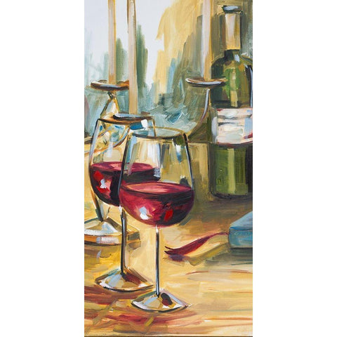 Wine for Two White Modern Wood Framed Art Print by French-Roussia, Heather A.