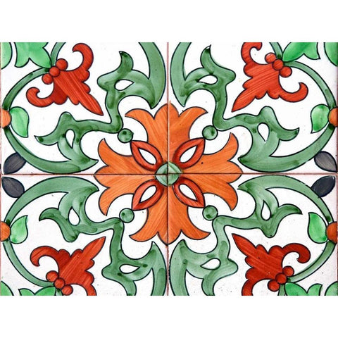 Spanish Tiles I White Modern Wood Framed Art Print by Rodriguez, Jairo